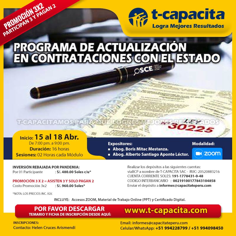 PROGRAMA DE ACTUALIZACIÓN EN CONTRATACIONES CON EL ESTADO