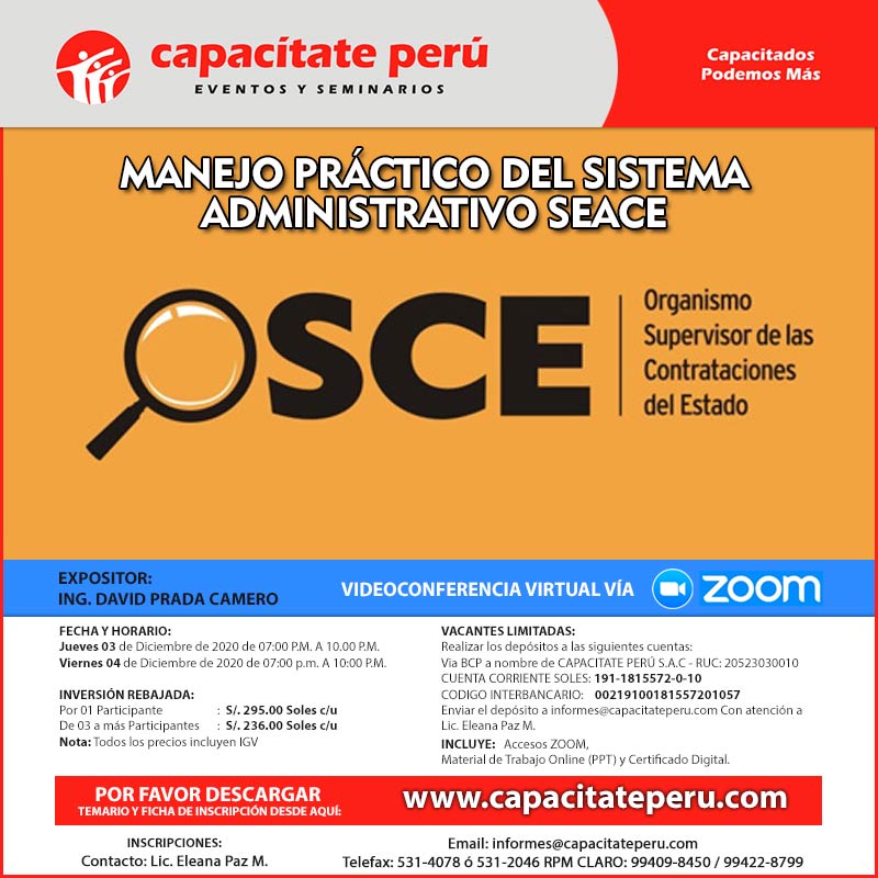 MANEJO PRÁCTICO DEL SISTEMA ADMINISTRATIVO DEL SEACE
