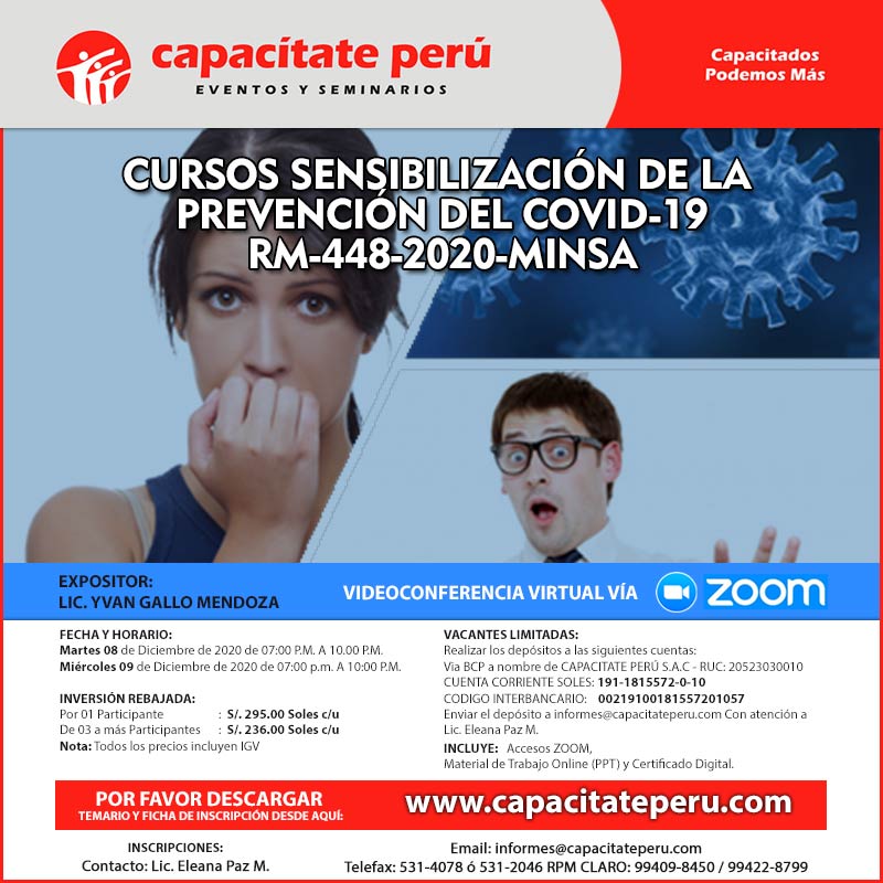 CURSOS DE SENSIBILIZACIÓN DE LA PREVENCIÓN DEL COVID-19 RM-448-2020-MINSA